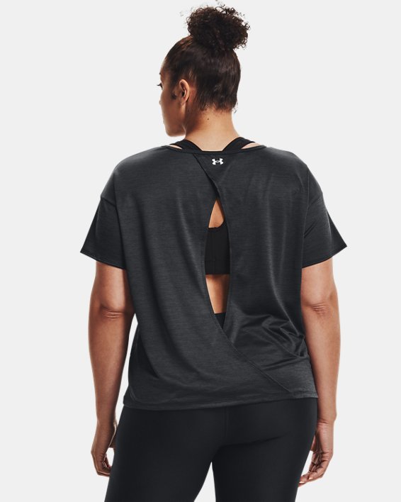 女士UA Tech™ Vent短袖T恤, Black, pdpMainDesktop image number 1